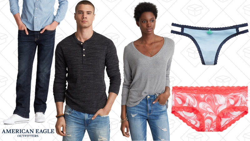 BOGO sale on clearance items at American Eagle and Aerie | 10-for-$30 Aerie underwear with code GETCHEEK